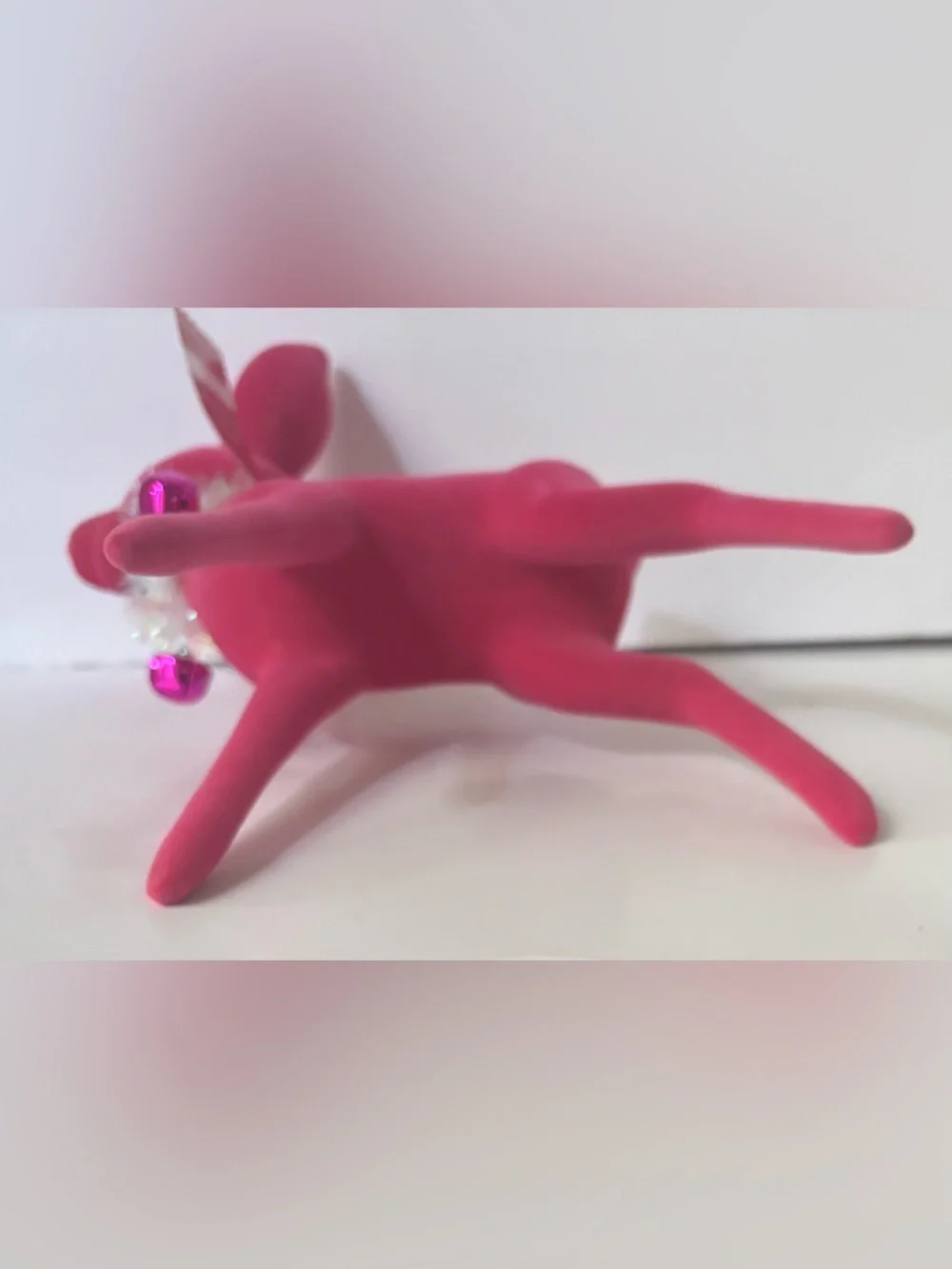 flocked large Christmas Reindeer tabletop decor NEW NWT